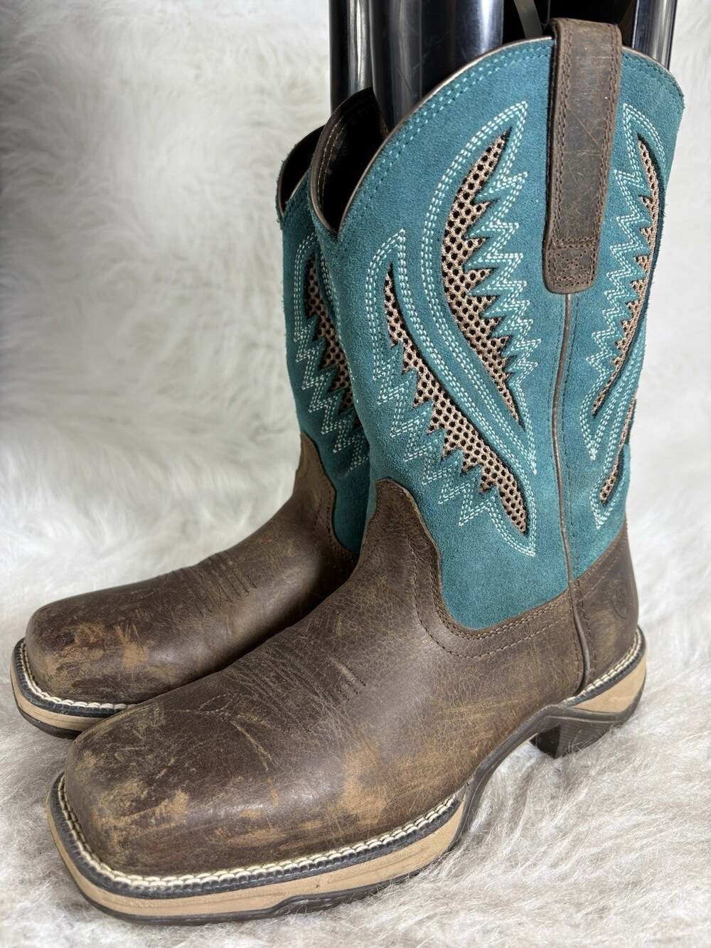Ariat 10031665 Womens Western Cowboy Boots Brown Turquoise Leather Size 8B